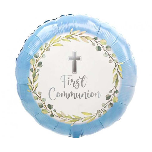 Picture of MY FIRST COMMUNION FOIL BALLOON BLUE 18 INCH